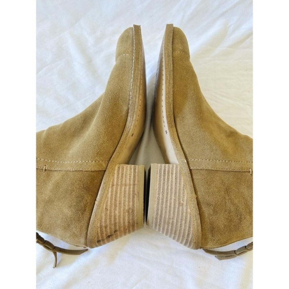 Splendid‎ Suede Ankle Boots Womens Tan Suede Rear Zip Block Heel 9 - Picture 6 of 11
